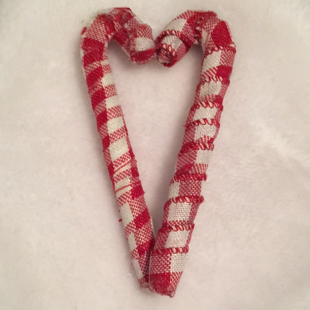 Red and White Checkered Heart Ornament
